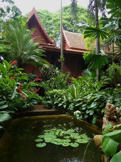 Jim Thompson House, Balinese Garden, Tropical Garden Design, Date Palm, Thai House, Jim Thompson, Asian Garden, Travel Thailand, Better Homes And Garden