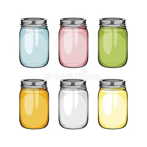 Set of mason glass jar. ball. Empty glass jar in difrent colours with handle #Sponsored , #Sponsored, #sponsored, #glass, #Set, #colours, #jar Mason Jar Clip Art, A Wallpaper Letter Love, Bus Skin Design, Kindergarten Classroom Decor, Butterfly Cake Topper, Honey Bottles, Best Nature Images, Empty Jar, Baby Food Jars