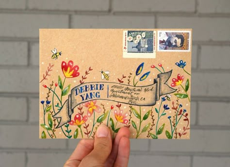 Floral Illustration Tutorials – Page 2 of 3 | The Postman's Knock Learn Modern Calligraphy, Snail Mail Art, Mail Art Envelopes, Watercolor Calligraphy, Decorated Envelopes, Envelope Art, Envelope Design, Illustrator Tutorials, Mail Art