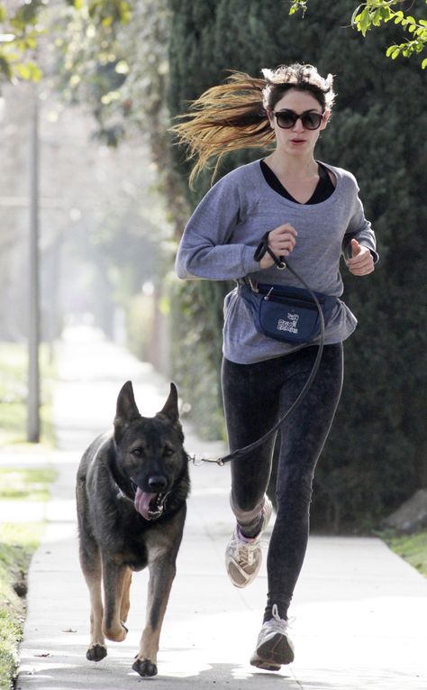 Dog Probiotics, Taylor Swift Cat, Celebrity Dogs, Nikki Reed, Sporting Dogs, Girl Running, Dogs Of The World, Girl And Dog, German Shepherd Dogs