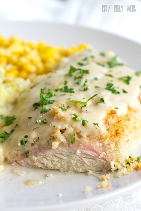 Chicken Cordon Blue Sauce, Chicken Cordon Bleu Recipes, Cordon Bleu Sauce, Chicken Cordon Bleu Sauce, Baked Chicken Cordon Bleu, Easy Chicken Cordon Bleu, Cordon Bleu Recipe, Chicken Cordon Bleu Recipe, Bread Booze Bacon