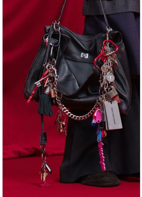 Balenciaga Spring, Accessorize Bags, Power Dressing, Kaia Gerber, Jane Birkin, Balenciaga Bag, Bags Aesthetic, Handbag Charms, Pretty Bags