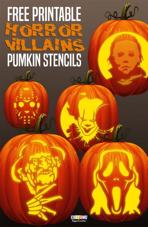 Your Jack O'Lanterns could be mean muggin' on your porch this year with the help of our free printable templates. Click the images in our blog to download one of five PDFs. Free Pumpkin Carving Templates, Pumpkin Carving Stencils Free Printable, Free Pumpkin Stencils Printables, Free Pumpkin Carving Stencils Printable, Pennywise Pumpkin Carving Stencil, Pumpkin Carving Patterns Printable, Horror Pumpkin Stencil, Free Printable Pumpkin Carving Templates, Pumpkin Carving Templates Printable Free