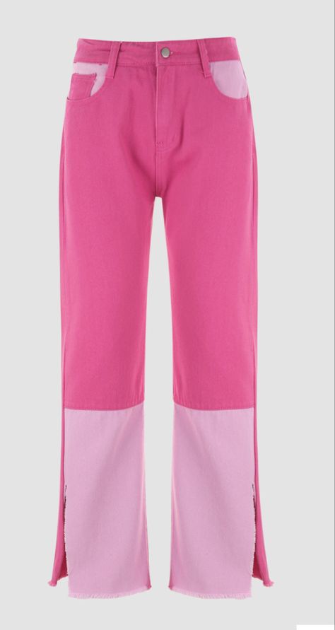 Pink Alternative Fashion, Hot Pink Denim, Hot Pink Pants, Unique Pants, Pink Fits, Winter Pants, Fashion Wishlist, Virtual Fashion, Cute Comfy Outfits