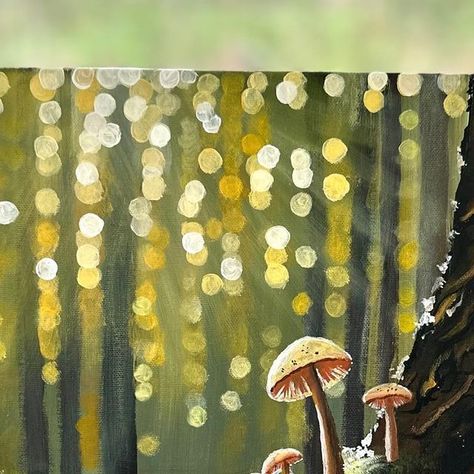 Brown Mushroom Painting, Paint And Sip Mushroom, Simple Acrylic Paintings Mushrooms, Best Selling Paintings, Mushroom Painting Ideas On Canvas, Simple Mushroom Painting, Acrylic Mushroom Painting, Easy Mushroom Painting, Colorful Mushroom Art