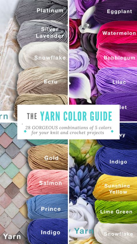 Crochet Color Inspiration, Knitting Colour Combinations, Yarn Combinations Color Schemes, Crochet Blanket Ideas Color Combinations Colour Palettes, Yarn Pallet Color Combinations, Yarn Color Combos, Knitting Color Combinations, Crochet Yarn Color Combinations, Color Combinations For Crochet