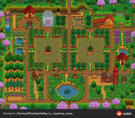 Stardew Valley Farm, Stardew Farms, Stardew Valley Layout, Stardew Valley Tips, Stardew Valley Farms, Star Valley, Stardew Valley Fanart, Farm Plans, Farm Layout