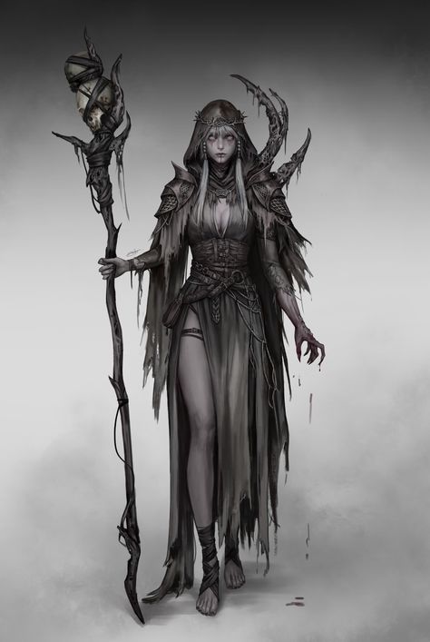 ArtStation - Witch of the Decayed Land Necromancer Art, Dark Elves, Witch Characters, Character Fashion, Witch Design, Witch Art, Character Poses, Fairytale Art, Female Character Design