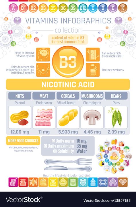 Vitamin B3 Foods, Diet Infographic, Bacon Peas, Diagram Poster, Infographic Diagram, Table Vector, Vitamin A Foods, Rich Food, Illustration Human