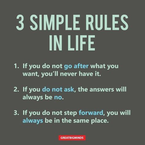 Here are 3 simple rules in life to know and follow. Find out more empowering and inspiring quotes Rules In Life, Motivation Positive, Psychology Quotes, Life Rules, Simple Rules, Go For It, Mindfulness Quotes, 4 Life, Inspiring Quotes About Life