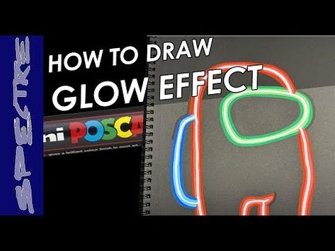 How to Draw in the Glow (or Neon) Effect [easy] with #Posca - YouTube How To Draw Neon Lights, Neon Drawings Easy, Glow Effect Drawing, Neon Painting Ideas Easy, Astronaut Drawing, Neon Effect, Pastel Crayons, Neon Painting, Glow Effect