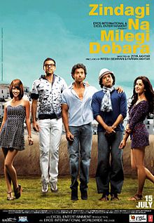 *Zindagi Na Milegi Dobara: Great movie. Loved it. Had been wanting to see it for some time. Love the music! Two songs are missing from the soundtrack though (Rock Chick - Mal Larky http://www.unippm.com.au/#/en/browse/browsed-results.aspx?selectedLabelId=27&PageNo=2&SelectedCDId=3422 & http://www.youtube.com/watch?v=zg67jyZIgWI) My friend has an awesome version of the sountrack from India, they seem to make the best CD cases there with all kinds of extras & great artwork. Zindagi Na Milegi Dobara, Bollywood Poster, Hindi Bollywood Movies, Best Bollywood Movies, Jack Whitehall, Travel Movies, Bollywood Posters, Shailene Woodley, Hrithik Roshan