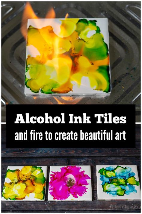 Fire Art Tile Coasters, Crafts With Ceramic Tiles, Alcohol Inks On Canvas, Music Festival Themed Party, Meetup Ideas, Alcohol Ink On Tile, Sharpie Alcohol, Reunion Activities, Ceramic Tile Crafts