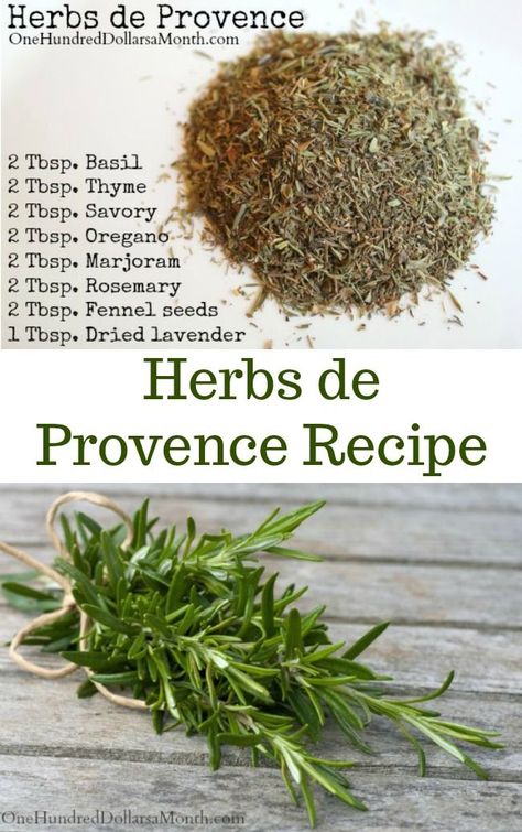 Herb De Provence Recipe, Diy Spice Mix, Homemade Dry Mixes, Homemade Spice Mix, Spice Blends Recipes, Spice Mix Recipes, Homemade Spice Blends, Seasoning And Spice, Diy Spices