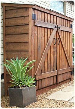 Pool Equipment Enclosure Ideas | InTheSwim Pool Blog Small Pool Shed, Pool Equipment Enclosure Ideas, Pool Equipment Cover, Pool Equipment Enclosure, Enclosure Ideas, Pool Shed, Pool Storage, Garage Diy, Backyard Storage Sheds