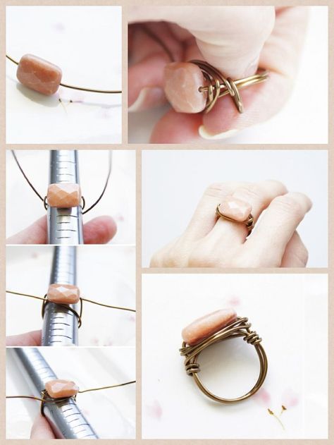 Oooh now this is fun! I have beading pliers we can use. www.bykaro.nl | DIY ring | sieraden maken Diy Stone Rings, Diy Jewelry To Sell, Diy Jewelry Rings, Diy Ring, Wire Wrapping Diy, Diy Jewelry Display, Easy Diy Jewelry, Diy Wire Jewelry, Diy Rings