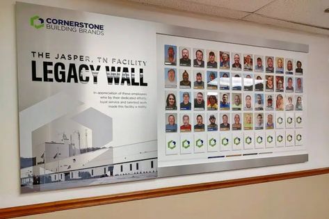 Project of the Month: Cornerstone Building Brands.

Cornerstone Building Brands' Jasper, TN, facility is home to an incredibly loyal workforce, with many employees dedicating over a decade of service to the company. To recognize their commitment and contributions to the company's success and growth, Cornerstone sought a meaningful way to honor these individuals. Employee Recognition Ideas, Recognition Ideas, Interactive Kiosks, Donor Wall, Nurses Station, Job Well Done, Wall Displays, Interactive Display, Employee Recognition