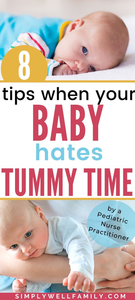 Discover all the facts about tummy time! Includes tips for when your baby hates tummy time and alternative activities you can do to give your baby the same benefits as tummy time. #newmom #newborntips #babytips #parentingtips #thefourthmom Tummy Time Duration By Age, Baby Hates Tummy Time, Tummy Time Ideas 3 Month Old, Tummy Time Alternatives, How To Tummy Time Newborn, 2 Month Tummy Time, Yummy Time Newborn, Infant Tummy Time Activities, Tummy Time Tips