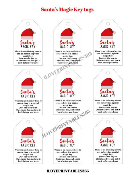 Santa's Magic Key Svg Free, Santa Key Printable, Santa Christmas Tags, Key Printable, Tennessee Christmas, Key Diy, Xmas Eve Boxes, Santa Key, Magic Reindeer Food