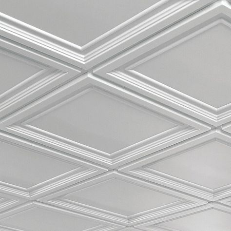 Armstrong Ceilings 2-ft x 2-ft Easy Elegance White PVC Drop Ceiling Tile (1-Pack, 4-sq ft / Case) in the Ceiling Tiles department at Lowes.com Ideas For Drop Ceiling Tiles, Drop Ceiling Tiles Basement, Upgrade Drop Ceiling Tiles, Decorative Drop Ceiling Tiles, Nice Drop Ceiling Tiles, Drop Ceiling Tiles, Armstrong Ceiling, Dropped Ceiling, Ceiling Tile