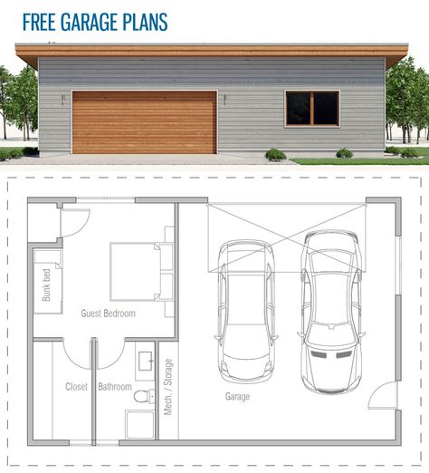 House And Garage Layout, Garage Layout Floor Plans, Home Garage Office, Garage Layout Ideas Floor Plans, Garage Sleepout, Seperate Garage, Garage With Laundry, Large Garage Plans, Garage Blueprints