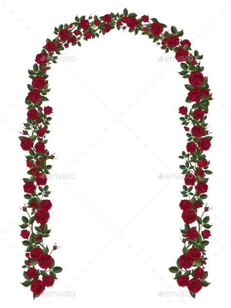 Arch of Red Climbing Roses Climbing Roses Illustration, Red Climbing Roses, White Gazebo, Floral Design Wedding, Red And White Weddings, Spain Wedding, Red And White Flowers, Photo Art Frame, Climbing Roses