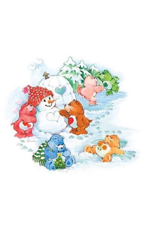 Care Bears Vintage, Care Bears Cousins, Kawaii Christmas, Cute Christmas Wallpaper, Bear Christmas, 80s Cartoons, American Greetings, Bear Wallpaper, Bear Art