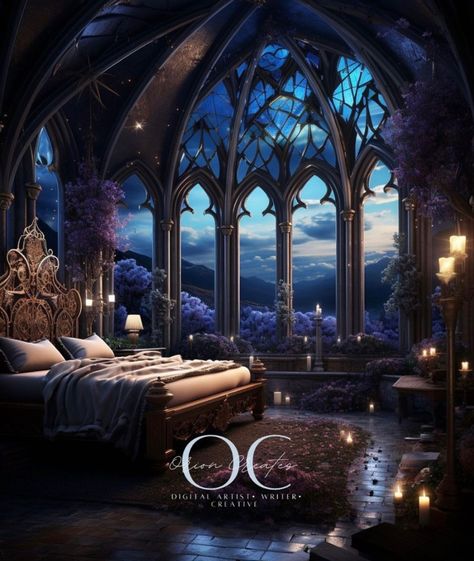 Feyre Night Court Room, Feyre Room Night Court, Night Court Acomaf, Rhysand Bedroom, Feyre's Room Night Court, Feyre's Bedroom, Night Court Room Aesthetic, Feyre Bedroom Night Court, Night Court Palace