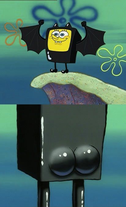 Funny SpongeBob SquarePants Spongebob Quotes, Sponge Bob Square Pants, Bob Rock, The Meta Picture, Buns Of Steel, Spongebob Pics, Funny Spongebob, Bat Costume, Spongebob Square