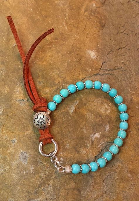 Copper Jewelry Diy, Xmas Jewelry, Diy Leather Bracelet, Leather Jewels, Stone Necklaces, Bracelets Handmade Diy, Cord Jewelry, Leather Crafts, Bracelet Leather