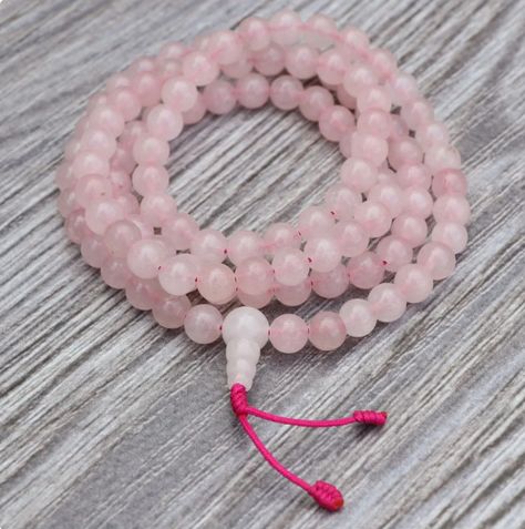 Rose Quartz is a stone of the heart, a Crystal of Unconditional Love.  #Beadnecklace #Necklacebead #jewelry #beadjewelry #jewelrybead Loving Energy, Rose Quartz Stone, Quartz Rose, Prayer Beads, Quartz Stone, Heart Chakra, Live Lokai Bracelet, Rose Quartz, Chakra