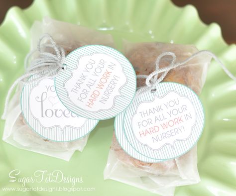 sugartotdesigns: Thank you tags for Nursery Leaders Primary Teachers Gifts, Teacher Appreciation Lunch, Spooky Banner, Lds Nursery, Spanish Education, Shower Hostess Gifts, Candy Grams, Thanksgiving Banner, Volunteer Gifts