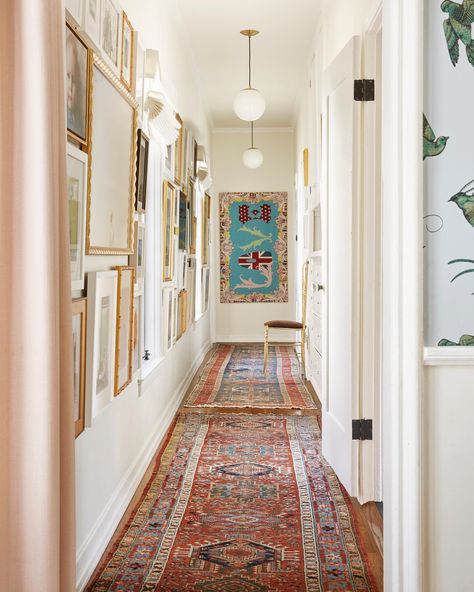 Black and brass accents give this master bedroom reveal a moody edge!Murphy Deesign Dark Blue Paint Color, Bohemian Room Decor, Hallway Art, Bohemian Room, All Wallpaper, Emily Henderson, Boho Room, Grand Entrance, Eclectic Home