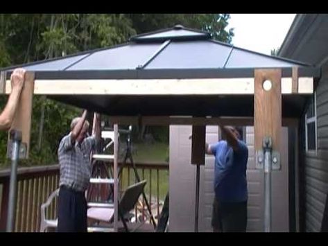 Gazebo Cover Replacement Diy, Diy Metal Roof Gazebo, Diy Hardtop Gazebo, Gazebo Walls Diy, Gazebo Roof Replacement Diy, Hardtop Gazebo Ideas, Diy Gazebo Roof, Diy Gazebo Top, Gazebo Roof Ideas