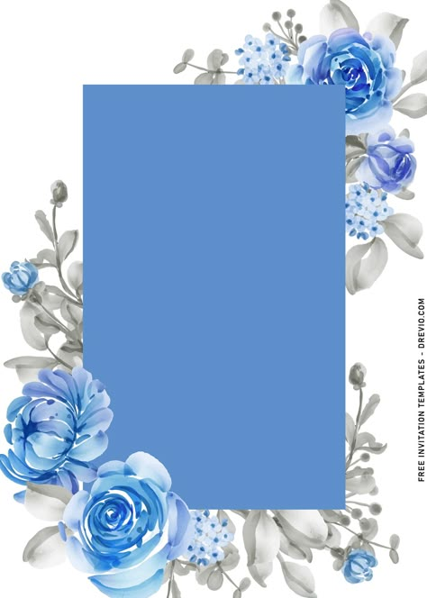 Nice 10+ Royal Blue Roses Wedding Invitation Templates           In recent years, the industry has moved and witnessed the emergence of modern etiquette. For example, now couples are leaving more casual type of... Modern Etiquette, Royal Blue Roses, Blank Wedding Invitation Templates, Blue Roses Wedding, Royal Blue Wedding Invitations, Blue Template, Types Of Blue, Elegant Template, Wedding Borders