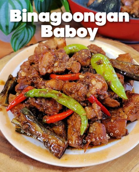 Pork Binagoongan Recipe, Nilaga Recipe, Pork Nilaga, Pork Binagoongan, Bagoong Alamang, Sinigang Recipe, Pork Belly Recipes Crispy, Philippine Food, Yummy Kitchen