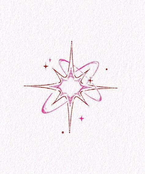 Fancy Star Tattoo, Spiritual Star Tattoo, Moon And Stars Neck Tattoo, Cute Star Tattoos For Women, Star Initial Tattoo, Star On Fire Tattoo, Light Prism Tattoo, Diamonds Tattoo Designs, Intricate Star Tattoo