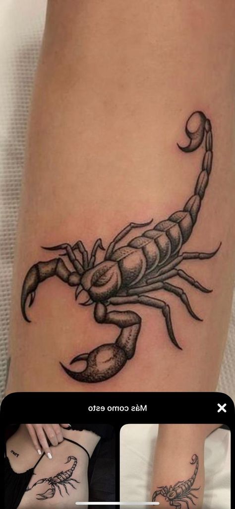 Scorpion Tattoo For Men Arm, Scorpion Knee Tattoo, Small Scorpion Tattoo Woman, Parent Tattoos, Armor Tattoo, Scorpio Tattoo, Tattoo Old School, Pen Tattoo, Forarm Tattoos