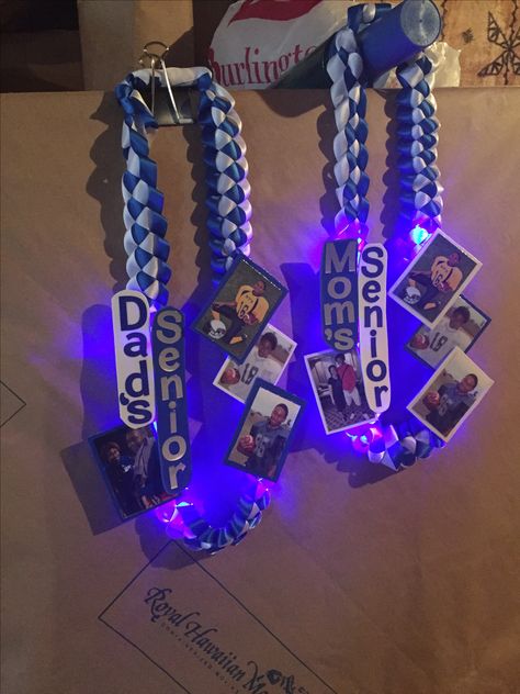 Led braided leis for Senior night. Senior Night Lei, Senior Night Cheerleading, Ceremony Candles, Senior Night Gifts, Lacrosse Team, Candle Night, Graduation Leis, Team Mom, Graduation Diy