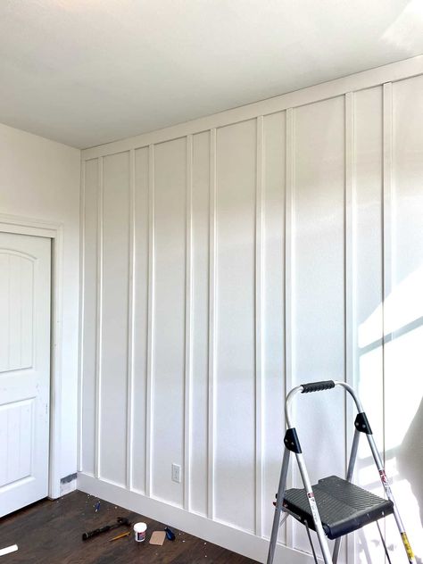 Wall Paneling Makeover, Paneling Makeover, Wall Paneling Diy, Board And Batten Wall, Accent Wall Bedroom, Empty Room, Board And Batten, White Paneling, Remodel Bedroom