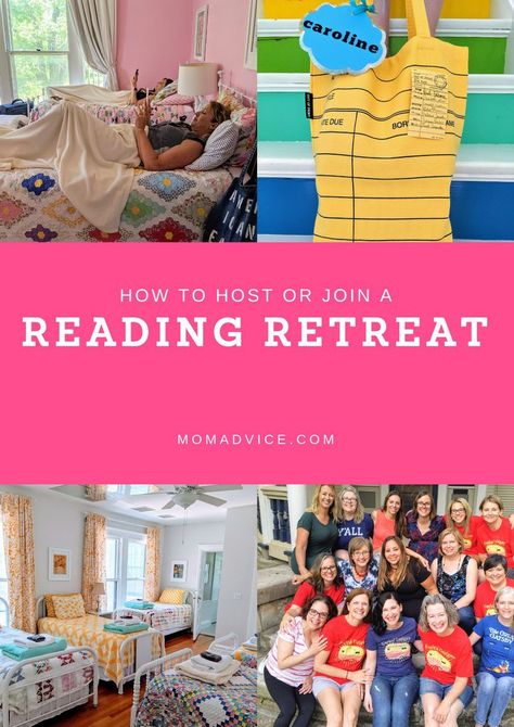 Friend Retreat Ideas, Family Retreat Ideas, Book Club Weekend, Reading Retreat Ideas, Book Club Retreat Ideas, Book Retreat Ideas, Book Club Retreat, Bookish Activities, Reading Vacation