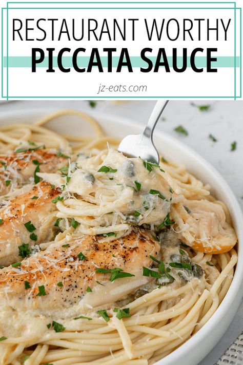 Lemon Piccata Sauce Recipe, Pork Piccata Recipes, Lemon Piccata Sauce, Chicken Piccata Sauce Recipe, Chicken Piccata Sauce, Picatta Sauce, Pork Picatta Recipes, Salmon Piccata Recipe, Piccata Sauce Recipe