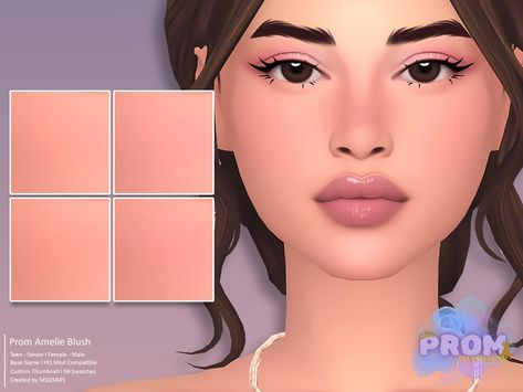 Cc Skin, Female Lips, Prom Event, Makeup Cc, Sims 4 Cc Makeup, Female Eyes, Soft Rose, Sims 4 Clothing, The Sims4