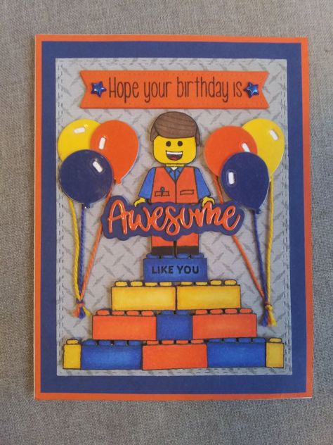 Lego Birthday Card Diy, Lego Card Ideas, Lego Birthday Cards Handmade, Lego Cards Handmade, Lego Teacher, Lego Cards, Lego Birthday Cards, Lego Sign, Lego Card