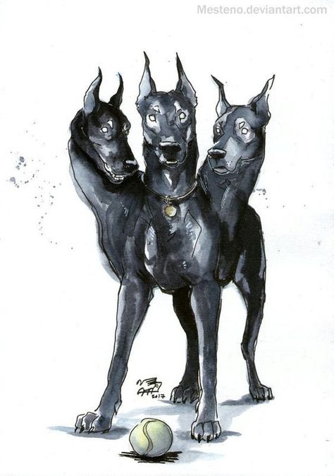 Witchcraft Magic, Black Dogs, Spooky Tattoos, Canine Art, Hades And Persephone, Spirit World, Mythology Art, Best Tattoo Designs, Mythical Creatures Art