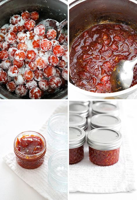 Chocolate Cherry Tomatoes, Cowboy Tomato Jam, Cherry Tomato Canning Recipes, Cherry Tomato Jam Recipe, Cherry Tomato Jam, Tomato Jelly, Canning Cherry Tomatoes, Veggie Board, Tomato Jam Recipe