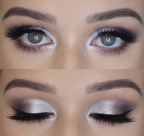 Trucco Smokey Eye, Charlotte Bird, Bird Makeup, Grey Eye Makeup, Gel Nails Long, Silver Eye Makeup, Hazel Eye Makeup, Dark Eye Makeup, Grey Eyeshadow