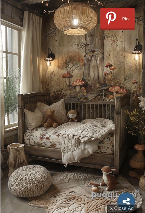 Earthy Toddler Room, Enid Bedroom, Hipstoric Home, Antique Room Aesthetic, Toddler Room Ideas Girl, Front Door Portico, Door Portico, Kids Room Chair, Woodland Nursery Ideas