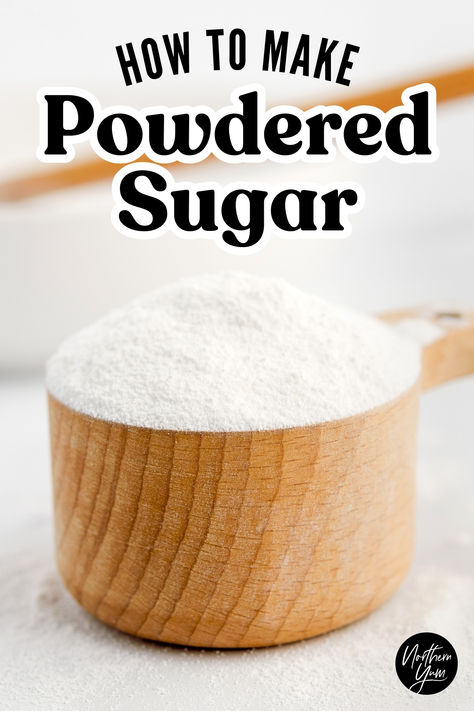 How to Make Powdered Sugar How To Make Powdered Sugar, Homemade Powdered Sugar, Powdered Sugar Recipes, Homemade Baking Powder, Make Powdered Sugar, Powder Sugar, Baking Substitutes, Eat Veggies, Baking Tutorial