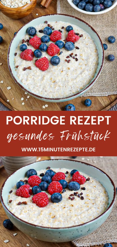 Entdecke mein Porridge Rezept mit Haferflocken, das einfach und schnell in der Zubereitung ist. Das Rezept für diese gesunde Frühstücksidee findest du auf meinem Blog. Easy Porridge Recipes, Porridge Ideas, Mealprep Breakfast, Quick Oatmeal, Porridge Bowl, Oatmeal Porridge, Porridge Recipes, A Healthy Breakfast, Gym Food